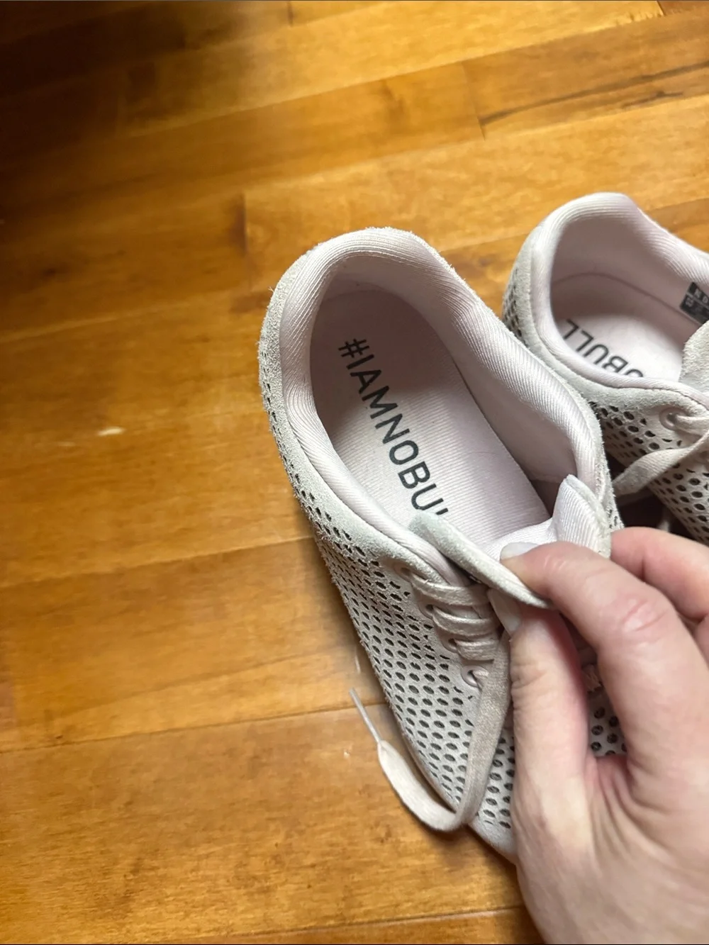 NOBULL Pale Pink Perforated Leather Sneakers
